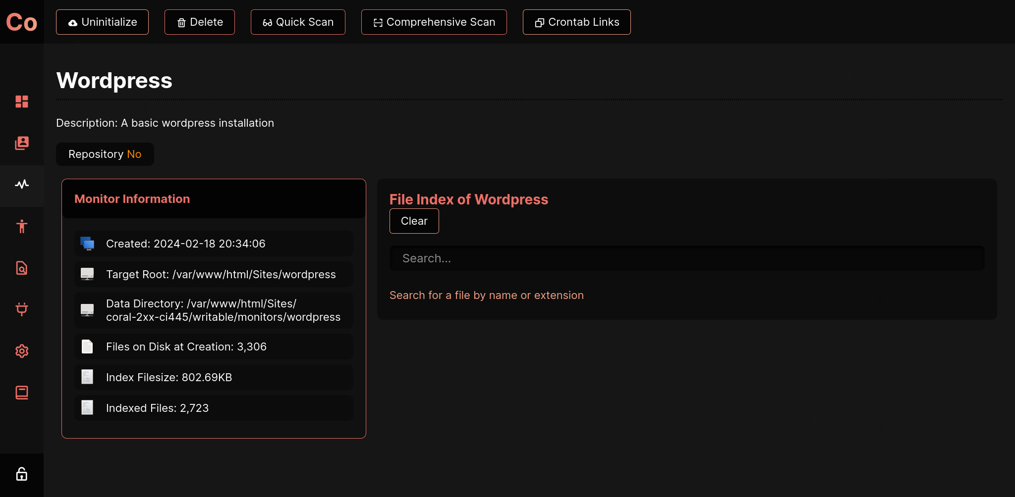 Coral Monitor Interface