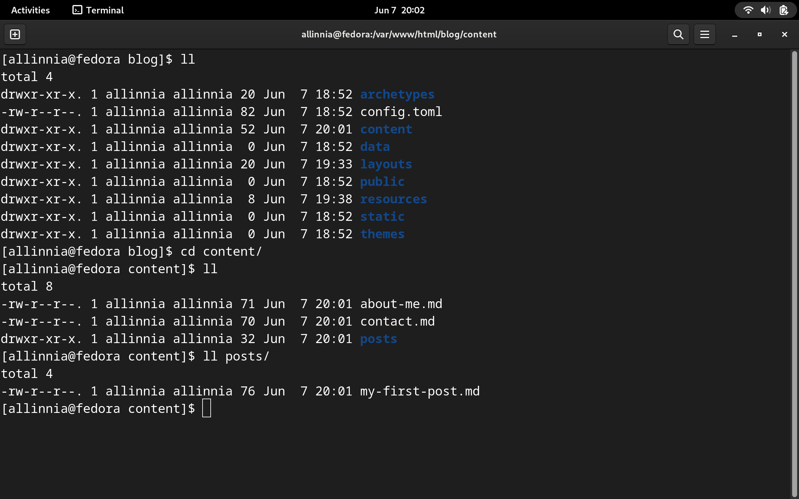 Directory Listing after creating content