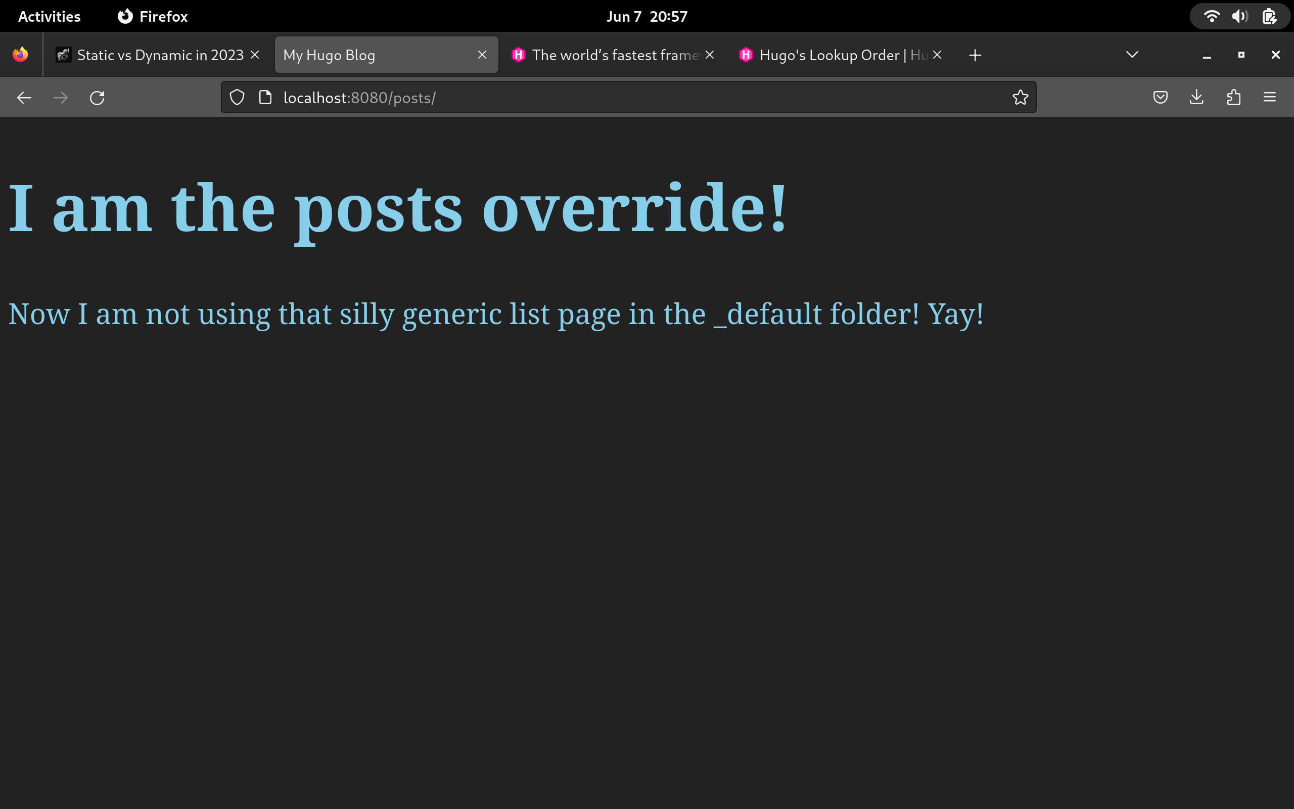 Posts top level page being overridden
