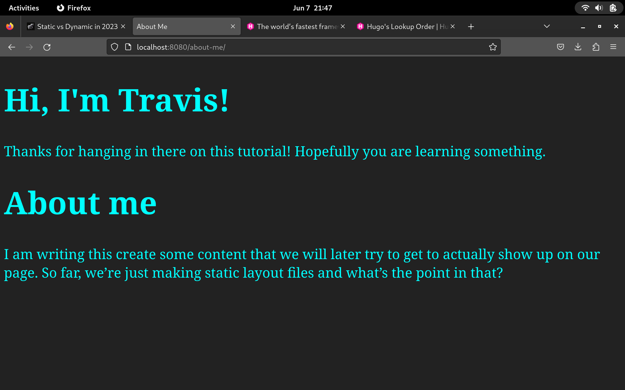 About Page using page parameters