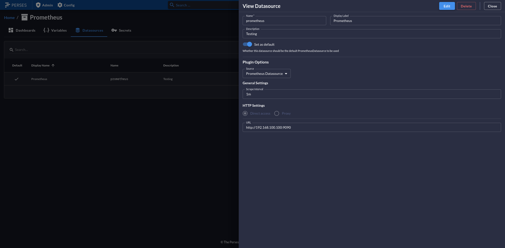 Perses Datasources Example Perses Datasources Example